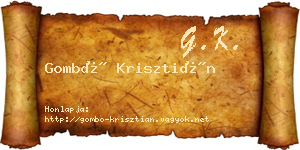 Gombó Krisztián névjegykártya